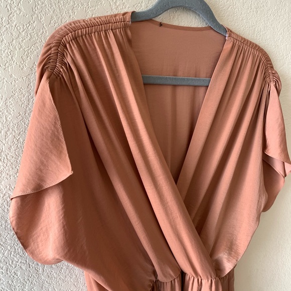 Silky Comfortable Blush Salmon Dress - Picture 2 of 5